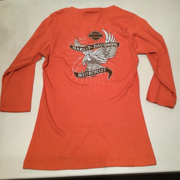 Harley Davidson 3/4 Zip Cotton Shirt - Picture 1 of 4